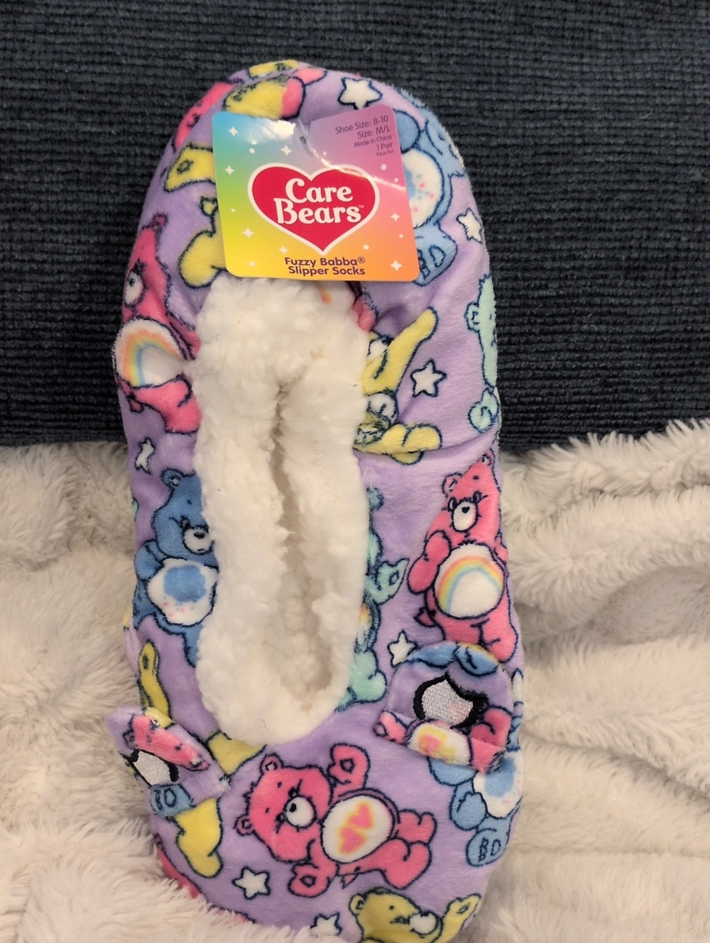 Care Bears Lavender Fuzzy Babba Slipper Socks